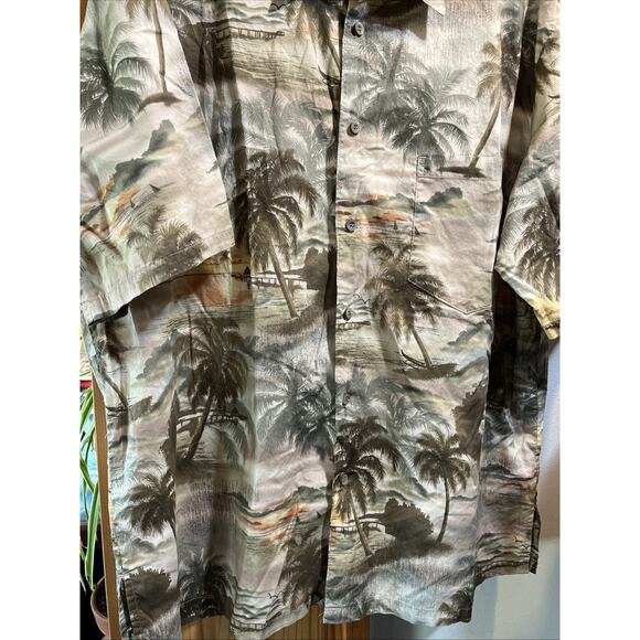 Island Republic Shirt Button Up Men’s XL Cotton Floral Palm Tree Print Hawaiian - Picture 5 of 10